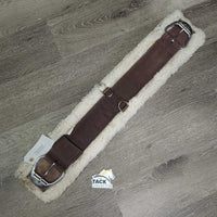 Fleece & Nylon Web Cinch,2 x D Ring *gc, stains, hairy, clumpy, thin/curled edges, older
