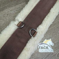 Fleece & Nylon Web Cinch,2 x D Ring *gc, stains, hairy, clumpy, thin/curled edges, older
