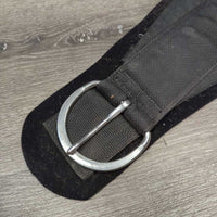 Wide Nylon Web & Neoprene Liner Roper Cinch, 2x D Rings *vgc/gc, clean, stains, discolored, hairy velcro, older, puckers, creases
