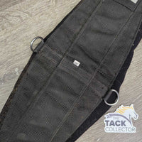 Wide Nylon Web & Neoprene Liner Roper Cinch, 2x D Rings *vgc/gc, clean, stains, discolored, hairy velcro, older, puckers, creases
