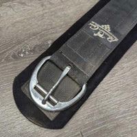Nylon Web & Neoprene Velcro Liner, 2x D Rings *vgc, clean, stains, dents, hair, faded, older, mnr curled edges
