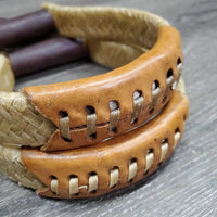 Rawhide Wrapped OxBow Stirrups *vgc/xc, clean, mnr stains, scuffs & scrapes
