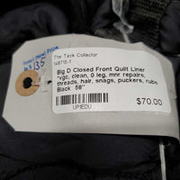Closed Front Quilt Liner *vgc, clean, 0 leg, mnr repairs, threads, hair, snags, puckers, rubs
