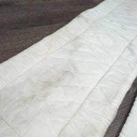 Pr Cotton No Bow Leg Quilts *gc, clean?, v.stained, dingy, pills, mnr hair, dirt
