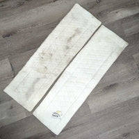 Pr Cotton No Bow Leg Quilts *gc, clean?, v.stained, dingy, pills, mnr hair, dirt
