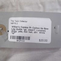 Pr Cotton No Bow Leg Quilts *gc, clean?, v.stained, dingy, pills, mnr hair, dirt
