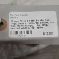 Fitted Fleece Saddle Pad *vgc, clean, v. puckered, shrunk, mnr hair, stains, clumpy, rubs, dingy, warped
