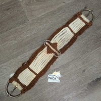 15 Wool String Cinch, 2x D Rings *gc/fair, frayed, rubs, stains, hair, mnr dirt, rust
