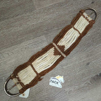 15 Wool String Cinch, 2x D Rings *gc/fair, frayed, rubs, stains, hair, mnr dirt, rust
