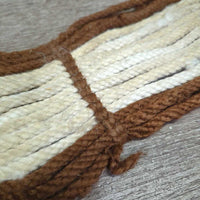 15 Wool String Cinch, 2x D Rings *gc/fair, frayed, rubs, stains, hair, mnr dirt, rust
