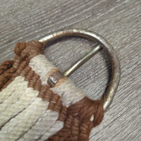15 Wool String Cinch, 2x D Rings *gc/fair, frayed, rubs, stains, hair, mnr dirt, rust
