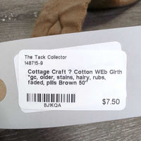 Cotton WEb Girth *gc, older, stains, hairy, rubs, faded, pills
