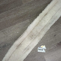 Cotton Web Fleece Lined Girth, 2 els, D Ring *gc, mnr dirt, clumps, hairy & curled edges, older
