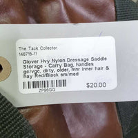 Hvy Nylon Dressage Saddle Storage - Carry Bag, handles gc/vgc, dirty, older, mnr inner hair & hay
