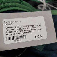 Hi Neck Med Winter Blanket, 2 legs *gc/fair, clean, 0 wpf, repairs, faded, mnr hair, snags, holes, tears, scrapes
