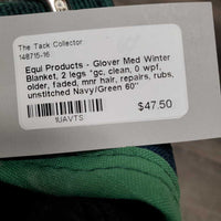 Med Winter Blanket, 2 legs *gc, clean, 0 wpf, older, faded, mnr hair, repairs, rubs, unstitched
