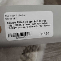 Fitted Fleece Saddle Pad *vgc, clean, stains, mnr hair, rubs, clumpy, puckers
