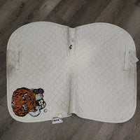 Quilt Jumper Profile Saddle Pad, satin tiger applique *gc, clean, dingy, mnr stains, pilly
