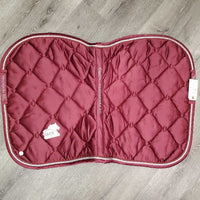 Satin Quilt Jumper Saddle Pad, 2x piping *vgc, clean, bubbled, puckered/shrunk, rubs, pills
