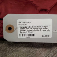 Satin Quilt Jumper Saddle Pad, 2x piping *vgc, clean, bubbled, puckered/shrunk, rubs, pills
