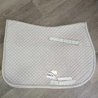 Quilt Jumper Saddle Pad, piping *gc, clean, stains, dingy, mnr rubs & holey edges, puckers
