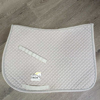 Quilt Jumper Saddle Pad, piping *gc, clean, stains, dingy, mnr rubs & holey edges, puckers

