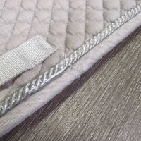 Quilt Jumper Saddle Pad, piping *gc, clean, stains, dingy, mnr rubs & holey edges, puckers
