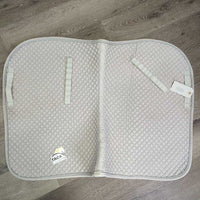 Quilt Jumper Saddle Pad, piping *gc, clean, stains, dingy, mnr rubs & holey edges, puckers
