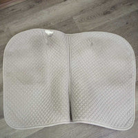 Quilt Jumper Saddle Pad, piping *gc, clean, stains, dingy, mnr rubs & holey edges, puckers
