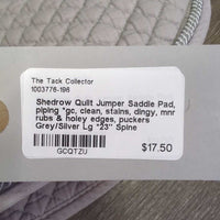 Quilt Jumper Saddle Pad, piping *gc, clean, stains, dingy, mnr rubs & holey edges, puckers
