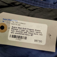Med Quilt Pagoda Stable Blanket, 2 legs *gc, clean, repairs, hair, threads, pills, lining tears, mnr dirt, unstitched
