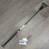 Fine Light Riding Whip - Crop, wrapped handle, silver cap *xc, mnr rubs
