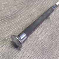 Fine Light Riding Whip - Crop, wrapped handle, silver cap *xc, mnr rubs
