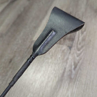 Fine Light Riding Whip - Crop, wrapped handle, silver cap *xc, mnr rubs
