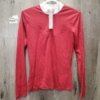 LS Show Shirt, Bling Collar, 1/3 Zip Up *gc, fuzzy, mnr missing bling & hair
