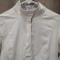 LS Sun Show Shirt, 1/2 Snap Up, snap Collar, mesh sleeves *gc, v.wrinkled, puckers, crinkles
