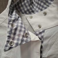 LS Sun Show Shirt, 1/2 Snap Up, snap Collar, mesh sleeves *gc, v.wrinkled, puckers, crinkles
