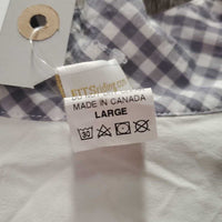 LS Sun Show Shirt, 1/2 Snap Up, snap Collar, mesh sleeves *gc, v.wrinkled, puckers, crinkles
