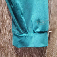 LS Sun Shirt, 1/2 Zip Up, Mesh Sleeves *gc, stain, fuzzy, mnr broken mesh els, older
