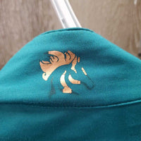 LS Sun Shirt, 1/2 Zip Up, Mesh Sleeves *gc, stain, fuzzy, mnr broken mesh els, older
