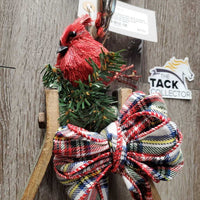 Western Wood Stirrup & Cardinal Christmas Ornament *Fundraiser for Performance Standarbred Placement Program
