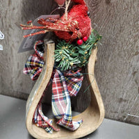 Western Wood Stirrup & Cardinal Christmas Ornament *Fundraiser for Performance Standarbred Placement Program
