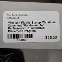 Western Plastic Stirrup Christmas Ornament *Fundraiser for Performance Standarbred Placement Program

