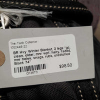 Hvy Winter Blanket, 2 legs *gc, clean, older, mnr wpf, hairy, faded, mnr holes, snags, rubs, unstitched

