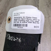Closed Neoprene Sport Boots, velcro *vgc, clean, cracking logo, inner residue, mnr hair & stains, older
