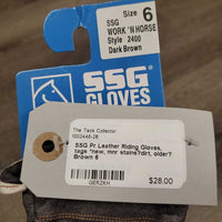 Pr Leather Riding Gloves, tags *new, mnr stains?dirt, older?
