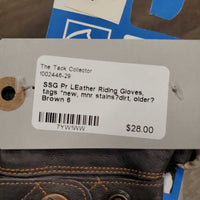 Pr Leather Riding Gloves, tags *new, mnr stains?dirt, older?
