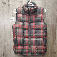 Goose Down Puffer Vest, zipper *vgc, mnr hair, loose thread & dirt
