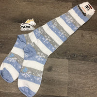 Tall Riding Boot Socks, Wide Calf, Shimmer "Winter" *new, mnr stain
