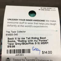Tall Riding Boot Socks, "Rolling with my Ponies" *new
